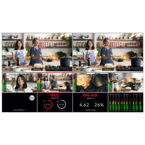Blackmagic Atem Multiview haute qualité pour contrôle des caméras à distance Macca Production pour capturer des événements en direct en haute définition